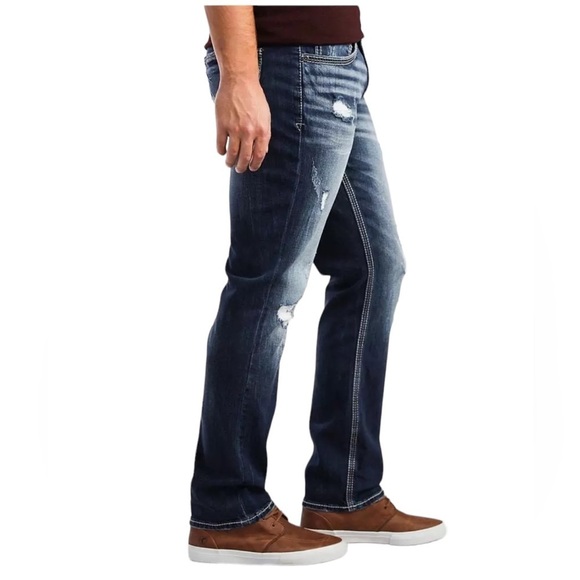 BKE Straight Stretch distressed Denim Jean SZ 32 NEW - Picture 2 of 12